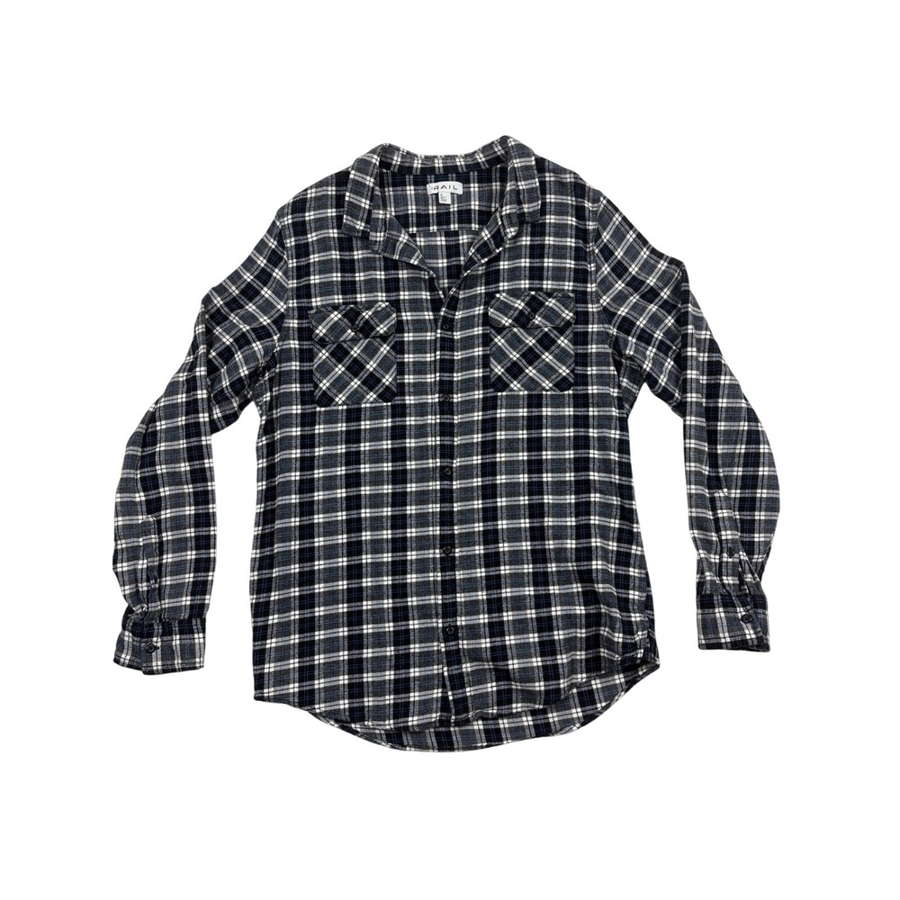 The Rail Plaid Flannel Button-up Long Sleeve Lightweight Shirt Mens Size XL Blue
